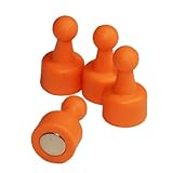 CMS NeoPin® 24-Count Orange Magnetic Push Pins - Can Hold up to 16 Pages of 20 lb Papers