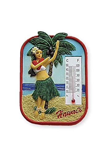Hawaiian Thermometer Magnet Hula Palm
