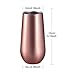 Sangyn 6 Pack Stemless Champagne Flutes Double-insulated Wine Tumbler with Lids 6 OZ Stainless Steel Unbreakable Cocktail Cups for Coffee Wine Glass,Rose Gold