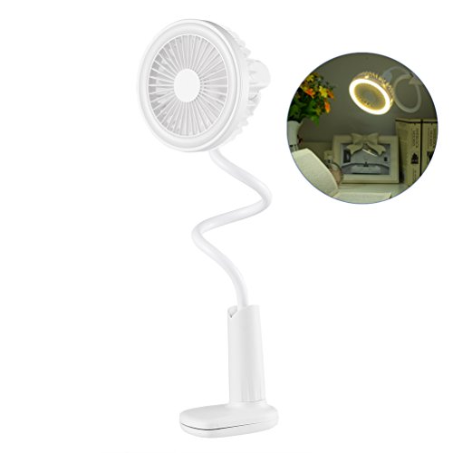 LEDGLE Clip-on Desk Lamp Practical USB Mini Fan Flexible ...