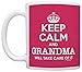 ThisWear Grandma Mothers Day Gift Keep Calm Grandma Will Take Care of It Grandma 11oz Ceramic Coffee Mug with Handle Red