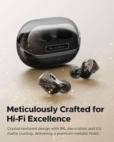 SOUNDPEATS H3 HiFi Wireless Earbuds, Hi-Res Bluetooth 5.4 Headphones with LDAC, aptX Lossless, Snapdragon Sound, Triple Units (1DD+2BA), 55dB Active Noise Cancellation (Titanium Black)