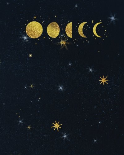 [D.O.W.N.L.O.A.D] Bullet Journal Gold Moon Phases: 160 Dot Grid Pages, 8 x 10 Blank Notebook with 1/4 inch Dotted Pape<br />[R.A.R]