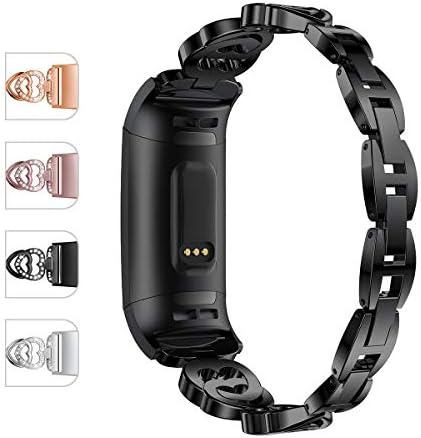 JOMOQ Compatible with Charge 3/3 SE Bands, Classic Stainless Steel Bands Premium Metal Wristbands with Adjustable Butterfly Clasp Repacement Band Wrist Accessories Straps Women Men