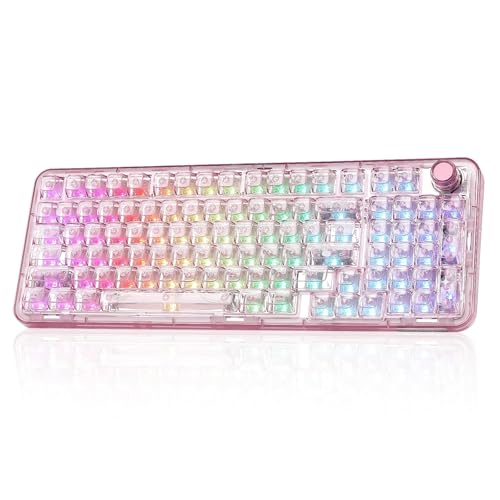 YUNZII X98 QMK/VIA Kabellose Mechanische Tastatur(Pink, Snow Switch)