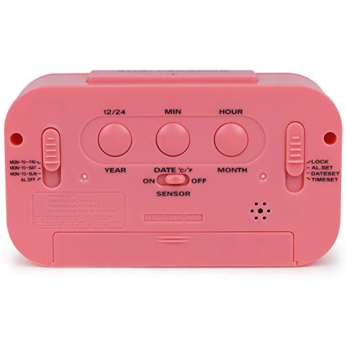 TXL 5.3" Digital Alarm Clock Student Clock Display 1 Alarm/Calendar, Snooze/5s Backlight, Battery Operated Bedside Desk/Shelf Clock for Kids/Teens/Home/Office/Travel-Pink - Thumbnail 4