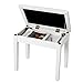 SONGMICS Piano Bench with Padded Cushion and Storage Compartment for Music Books, Vanity Stool, Tufted Wooden Piano Seat, 13.8 x 21.7 x 19.3 Inches, White ULPB55WT