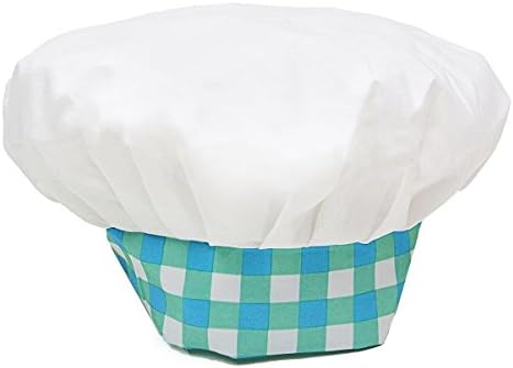 Childrens Kid Apron Chef Hat Set For Roleplay Dress Up Plaid Fits 4 and Up