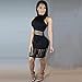 Franterd Women Mini Dress, Bodycon High Neck Bandage Party Hollow Out Short Dress (S) Black