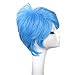 Yuehong Blue Short Wavy Fashion Hair For Adult Anime Cosplay Costume Hair Party Wig Hot Sale