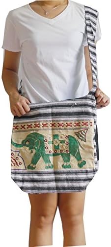 NP Thainess's Crossbody Shoulder Bag Hippie Bohemian Beauty Elephant Print