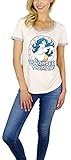 DC Comics Womens Wonder Woman Burnout Ringer Tee (Large, Peach)
