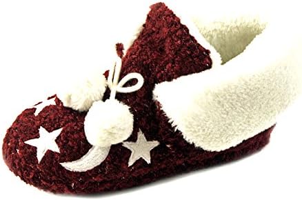 Luckers Women's Moon and Stars Slippers Booties (Small (5/6 B(M) US), Sunset Red)