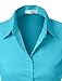 LE3NO Womens Tailored Short Sleeve Button Down Shirt with Stretch,L3nwt575a_aqua,Large