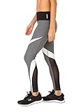 RBX Active Women's Splice Colorblock Leggings with Mesh Charcoal Grey S