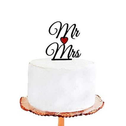 Amazon Com Wedding Cake Topper Mr Mrs With A Red Heart Acrylic