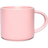 Bosmarlin Matte Ceramic Coffee Mug for Office and Home, 13 oz, Dishwasher and Microwave Safe (Pink, 1)