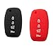 WFMJ 2Pcs Black Red Silicone Remote Smart 4 Buttons Flip Key Chain Cover Bag for Kia Sorento Carens Forte Rio Soul Optima Sportage