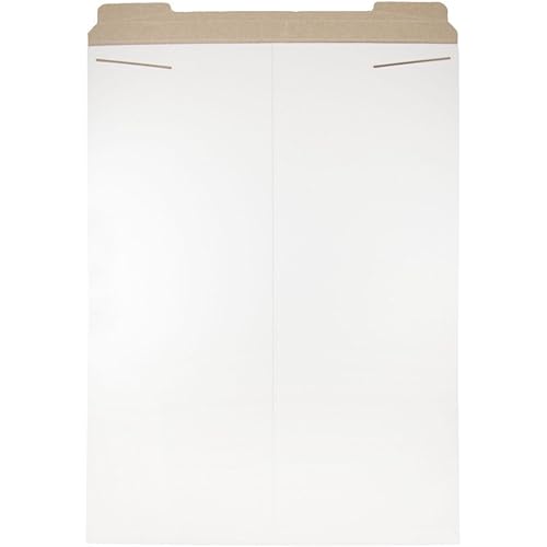 JAM PAPER Stay-Flat Photo Mailer Envelopes with Peel & Seal Closure - 20 x 27 - White - Sold Individually