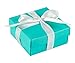 BLUE PANDA Mini Jewelry Gift Boxes - 3.74 x 3.74 x 1.65 In, 24-Pack, Teal with Lids & Ribbons - Bridal Shower Favor Boxes for Wedding & Baby Shower Favors