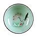 DELIFUR Porcelain Chinese Long-quan Celadon Teacup,kungfu Teacup, Fishes and Lotus Pattern,set of 5