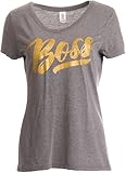 Ann Arbor T-shirt Co. Boss Lady | Funny Bossy Alpha Female Glitter Glam Bling Ladies' V-Neck T-Shirt-(Vneck,L),Grey Frost
