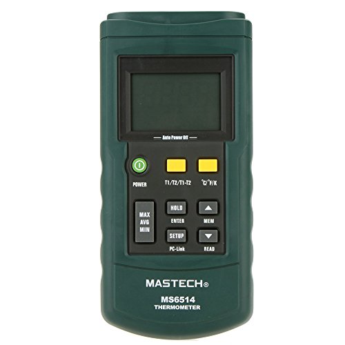 MASTECH MS6514 Digital Thermometer Dual-channel Temperature Sensor for K/J/T/E/R/S/N Thermocouple With USB Interface