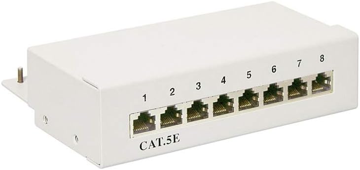 Goobay 68882 CAT 5e Mini Desktop Patch Panel 8 Port Grey Shielded STP