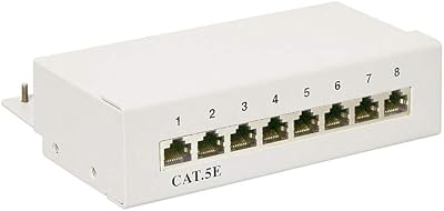 Goobay 68882 CAT 5e Mini Desktop Patch Panel 8 Port Grey Shielded STP