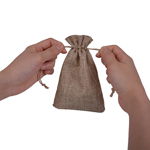 Baitaihem 25Pcs Faux Burlap Bag Drawstring Gift Bags 4" X 6" for Wedding Favors,Party,Presents,DIY Craft,Christmas - Thumbnail 5