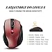VicTsing MM057 2.4G Wireless Mouse Portable Mobile Optical Mouse with USB Receiver, 5 Adjustable DPI Levels, 6 Buttons for Notebook, PC, Laptop, Computer, MacBook - Red