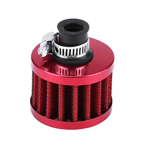 Universal 13mm Car Cold Air Intake Filter Kit, Crankcase Vent Cover Engine Oil Breather Filter Red, Washable Reusable Air Filter for Vehicle Engine Performance