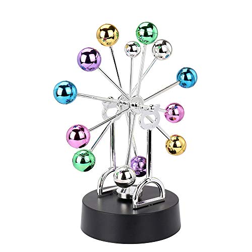 Perpetual Motion Desk Sculpture Toy,Electronic Desk Toy for Home Decoration,Magnetic Executive Office Home Décor Tabletop Toy (11x22cm)