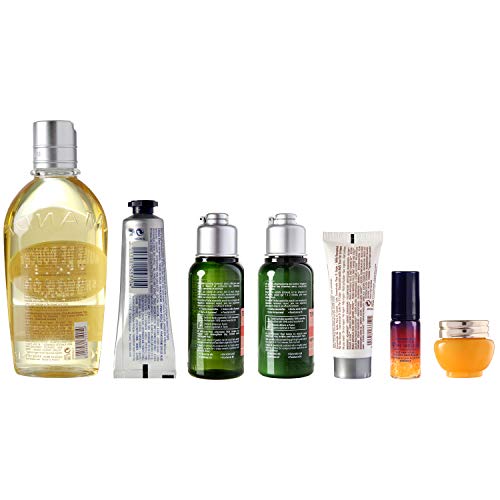 L'Occitane Head-to-toe Beauty Favorites Kit Of Shower Oil, Shampoo, Conditioner, Lotion, Hand Cream, Face Serum and Moisturizer, 1 Count