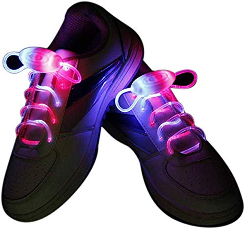 LED Light Up Shoelaces Waterproof Shoestring with 3 Modes Flashing- 5 Colors White Red Blue Yellow Green Pink Disco Flash Lighting Night for Party Hip-hop Dancing Cycling Shoe Lace