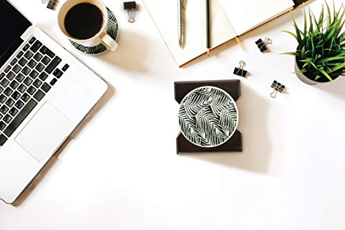 Coaster Set of 4 with Holder | Stone Drink Coasters Set, Absorbent with Beautiful Wood Holder | Made of Ceramic with Cork Back, Absorbs Spills - Thumbnail 7
