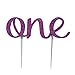 LOVELY BITON 1st First Birthday One Cake Topper Decoration Single Sided Double Purple Glitter