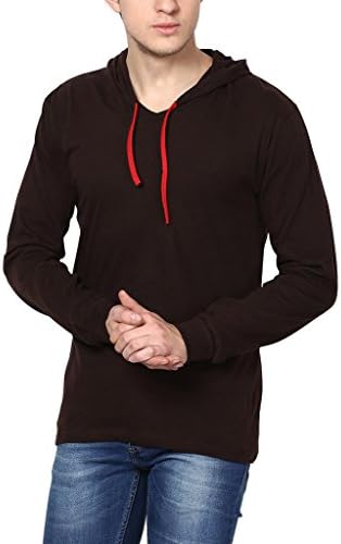 Men's Hooded Full Sleeve (Brown_Medium)