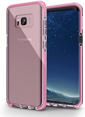 Galaxy S8 Case, Ergonomic Slim Fit TPE Shock-Absorbing Bumper + Scratch-Resistant Clear TPU Back Cover Dual Layer Drop Protection Case for Samsung Galaxy S8 2017 Pink