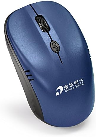 Small Portable Rechargeable Wireless Travel Mouse –USB Nano-Receiver, Built-in Battery, Adjustable Cursor Speed – for Apple iMac, Macbook Pro Air, Dell HP Acer Asus Laptop, Chrome-book – Blue