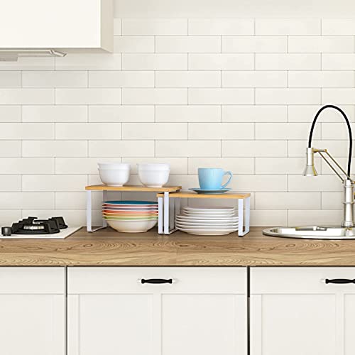 ETELI Kitchen Counter Shelf Organizer Bamboo Set of 2 Small