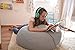 2-Sizes In-1 XXL Expandable Child’s Stuffed Animal Storage Bean Bag Chair: Smart Wallaby Zippered Pouf for Soft Toys, Clothes, Blankets, Etc in 4 Stylish Designs