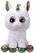 Ty 36859 Pixy, Unicorn with Glitter Eyes Glub Push's, Beanie Boo's, White/Multicoloured, 42 cm