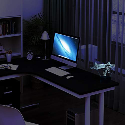 image for VYI.ME LED Visual 3D Lamp, Toy Gun Illusion Night Light for Nursery Be