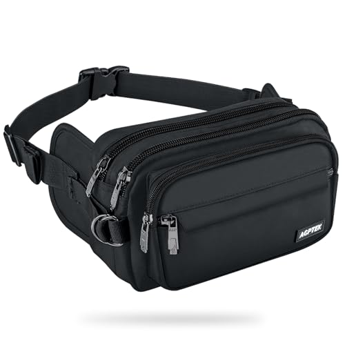 AGPTEK Bauchtasche für Herren und Damen, wasserdichte Gürteltasche mit 5 Einzelfächern, Hüfttaschen für Hundespaziergänge, Reise, Wanderung und Outdoo