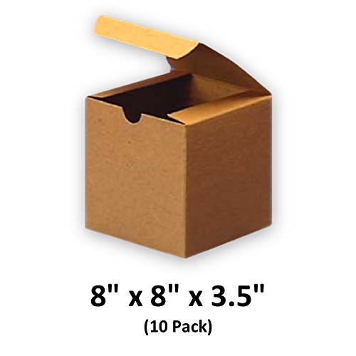 Brown Cardboard Kraft Tuck Top Gift Boxes with Lids, 8x8x3.5 (10 Pack) for Gifts, Crafting & Cupcakes | MagicWater Supply