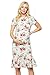 My Bump Maternity Midi Dress - Fitted Stretch Short Sleeves Mermaid Flare Ruffle (Made in USA)