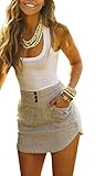 VIISHOW Women Casual Style Sleeveless Side Split Tee Shirt Sexy Mini Dress