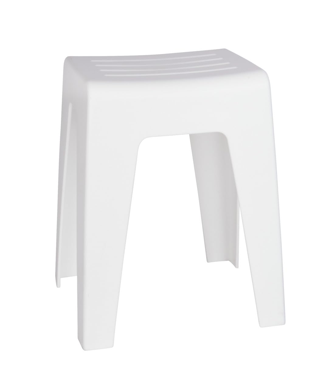 WENKO Taburete baño Kumba Blanco, White, 35 x 35 x 45 cm