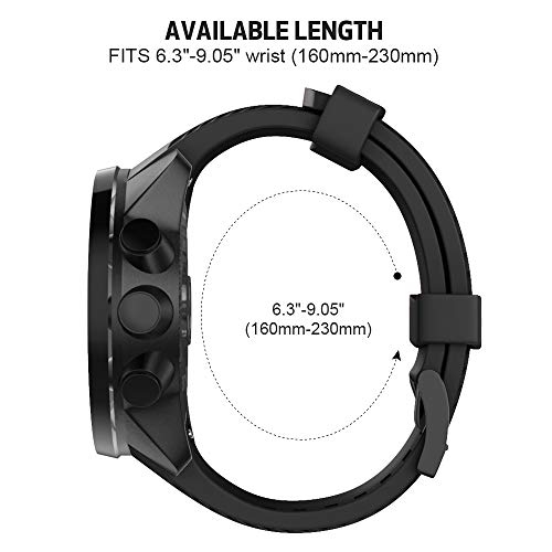 NotoCity Compatible Suunto 9 Band Soft Silicone Watch Strap for Suunto 9 GPS Baro Replacement Watch Band Sports for Men Women